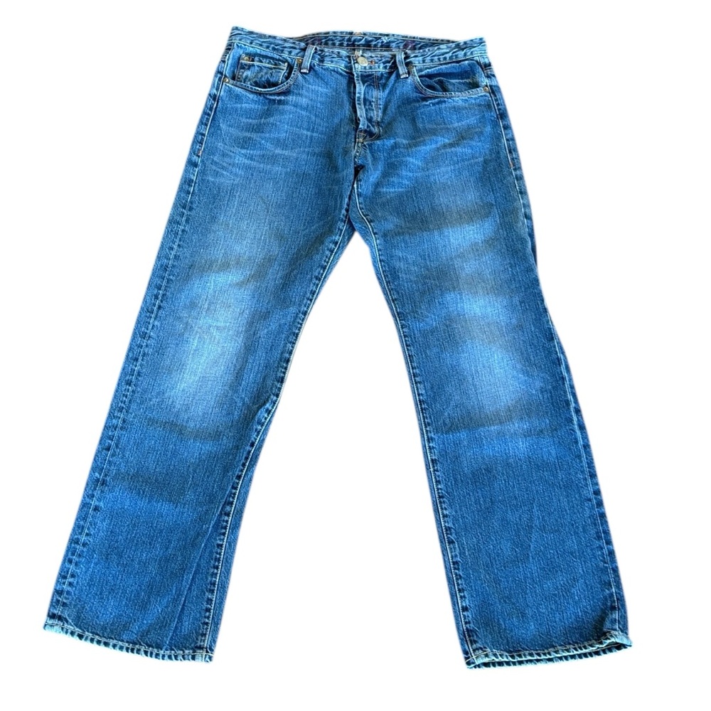 J. Crew Vintage 2006 Slouch Faded Indigo Wash‎  Buttonfly Blue Jeans Size 34